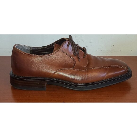 Men's SKECHERS MAESTRO Shoes Sz.10 Lace-Up Italian Brown Square Bicycle Toe - Picture 3 of 11